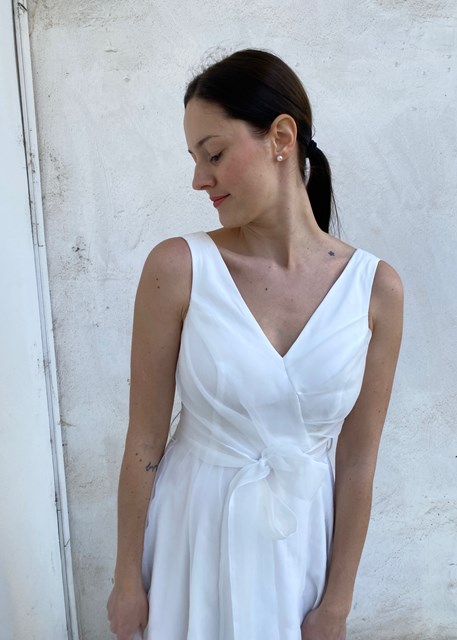 Svadobné šaty s mašľovým opaskom