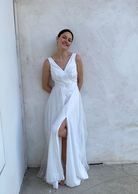 Svadobné šaty s mašľovým opaskom